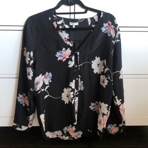 floral pattern silk blouse